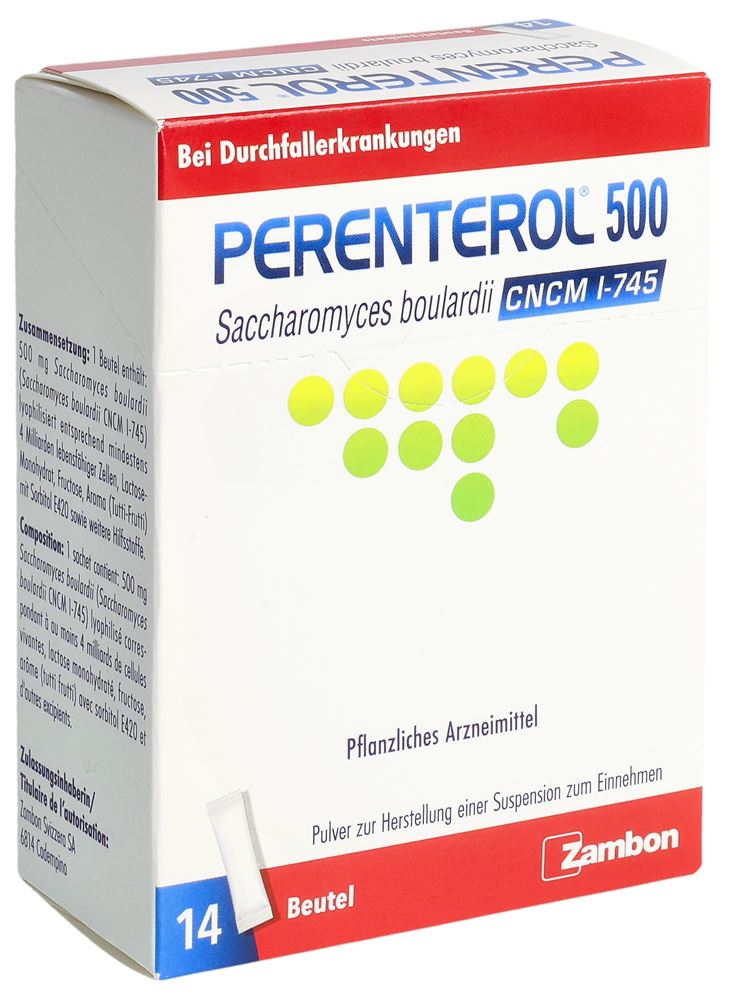 PERENTEROL pdr 500 mg sach 14 pce
