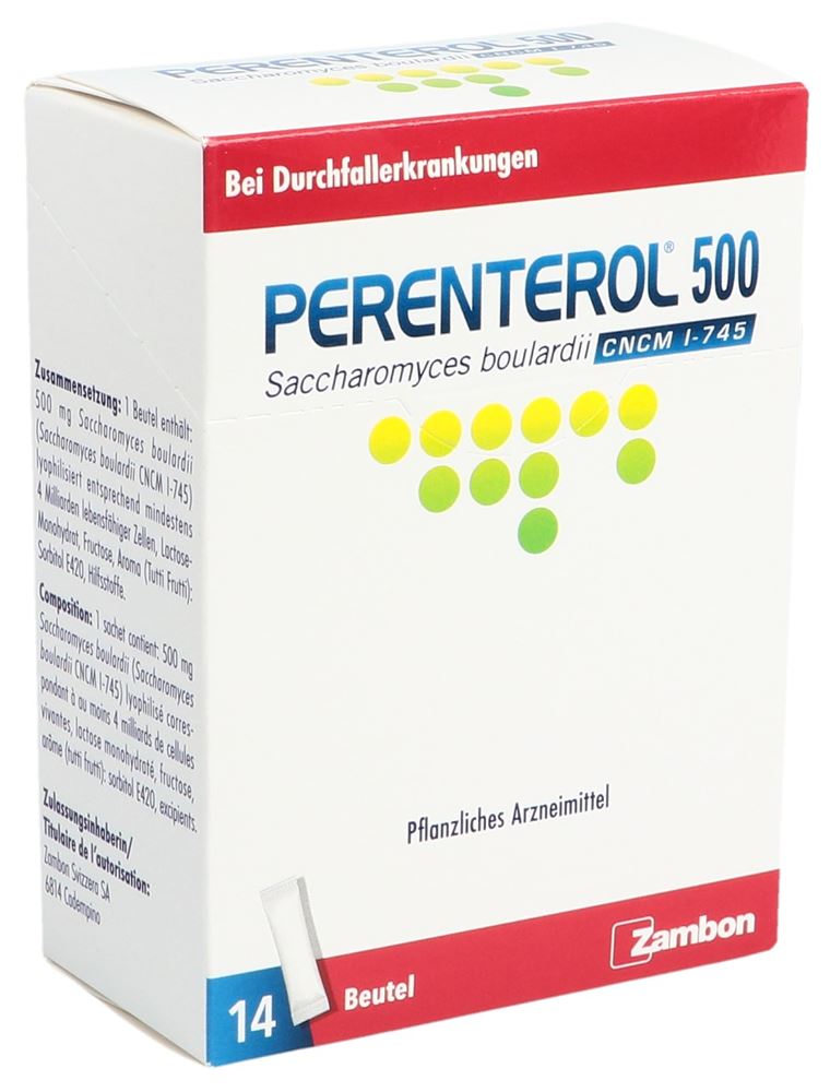 PERENTEROL Plv 500 mg Btl 14 Stk, Hauptbild