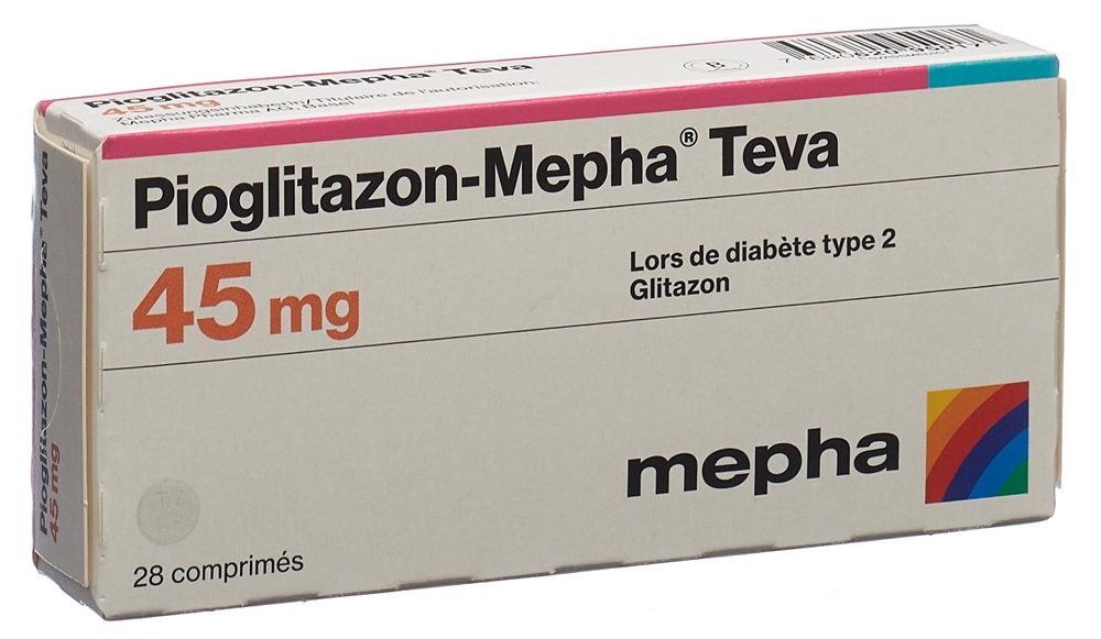 PIOGLITAZONE Mepha Teva 45 mg, image 2 sur 2