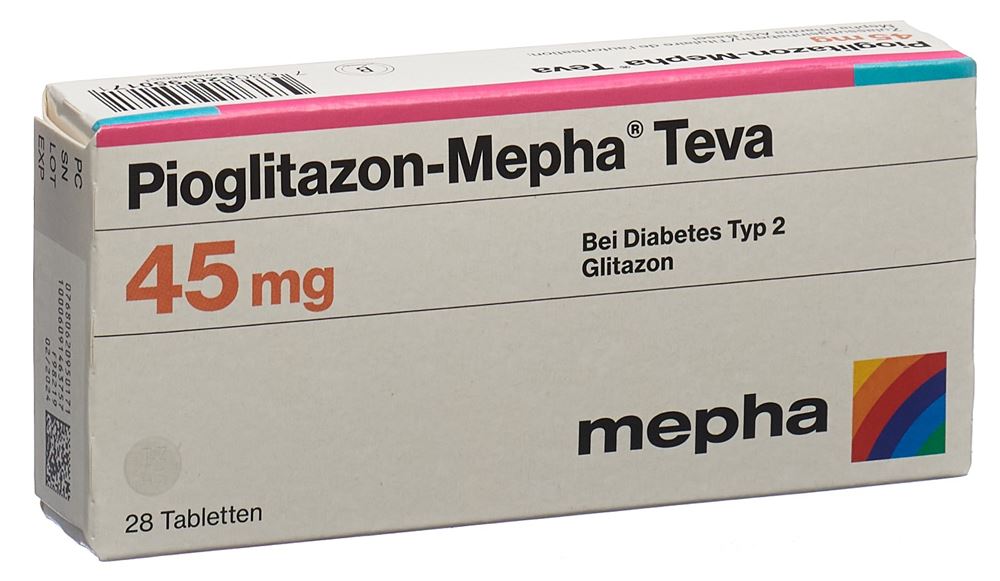 PIOGLITAZONE Mepha Teva 45 mg, Hauptbild