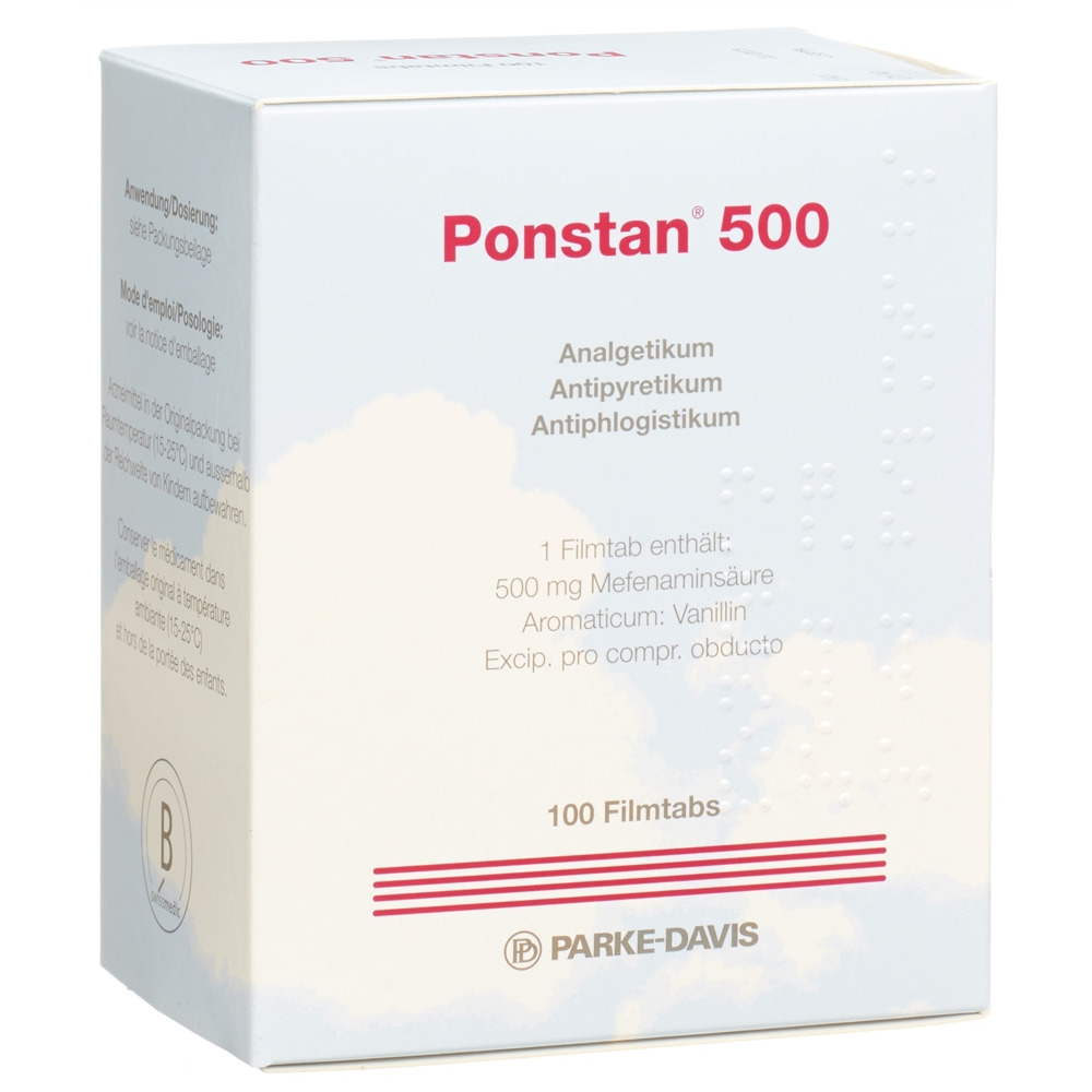 Ponstan cpr pell 500 mg blist 100 pce, image principale