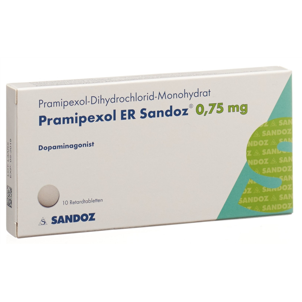 PRAMIPEXOLE Sandoz 0.75 mg, image principale