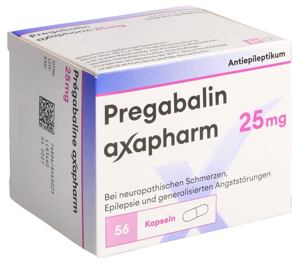 PREGABALINE axapharm 25 mg, Hauptbild