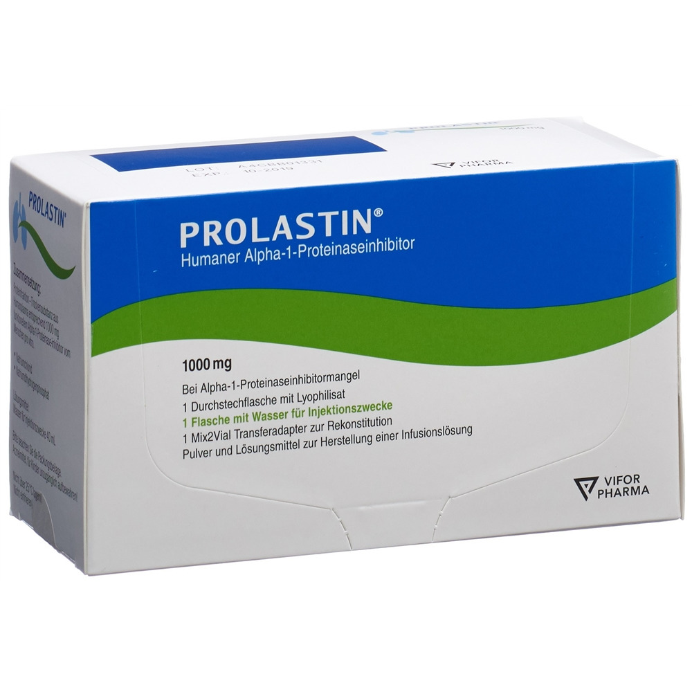 PROLASTIN Trockensub 1 g mit Solvens Durchstechflasche inkl. Mix2Vial Transferset Durchstf 1 Stk, Hauptbild
