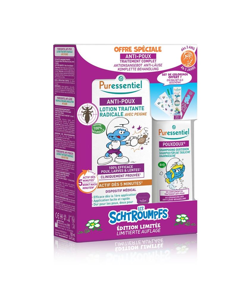 Puressentiel coffret anti-poux schtroumpf lotion 200ml