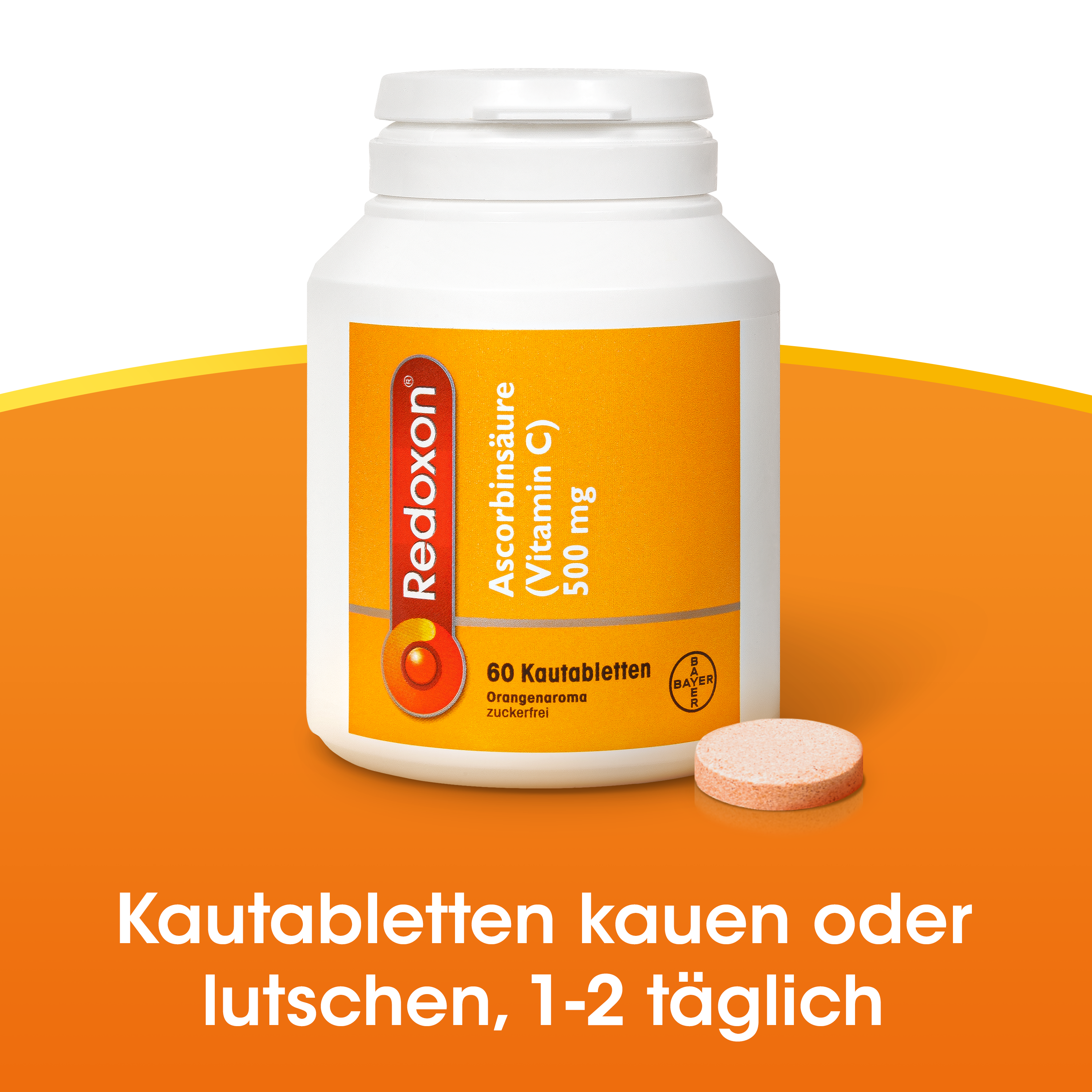 REDOXON Kautabl 500 mg Orangenaroma zuckerfrei Ds 60 Stk, Bild 5 von 6