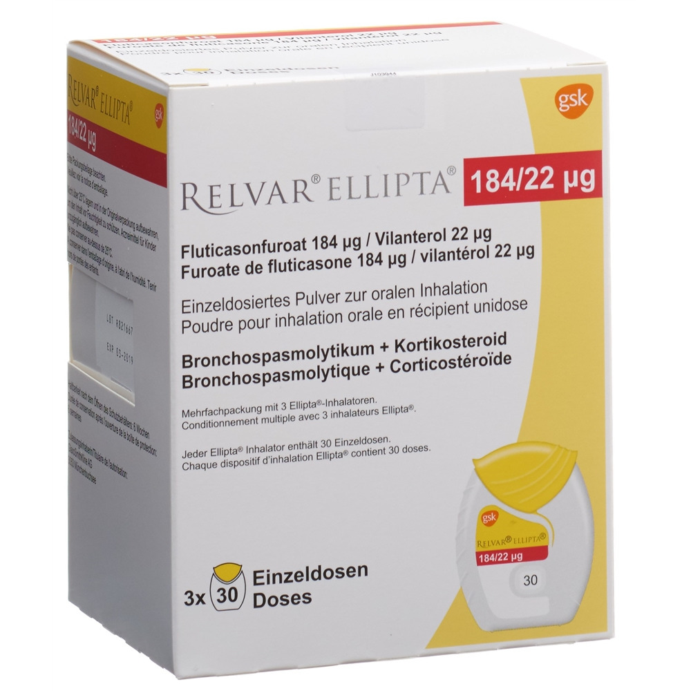 RELVAR ELLIPTA Inh Plv 184mcg/22mcg 30 Dos, Hauptbild