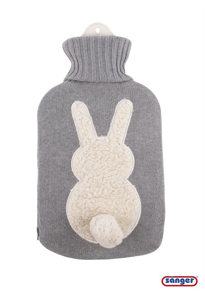 SAENGER Wärmflasche aus Naturkautschuk mit Strickbezug