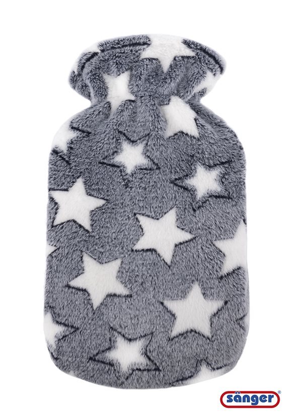 SAENGER bouillotte en caoutchouc naturel avec housse peluche