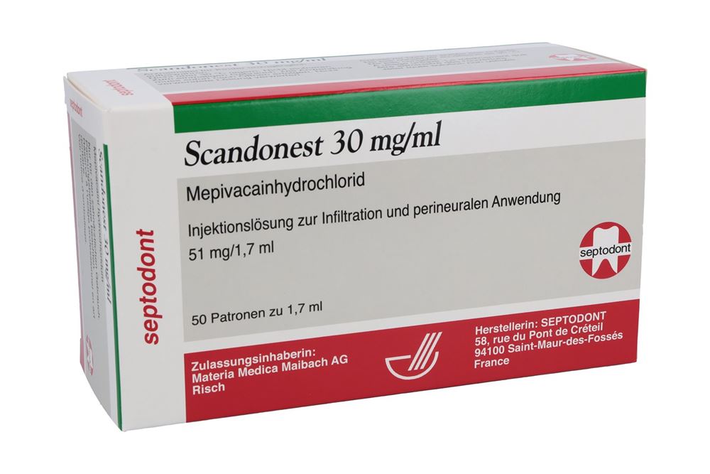 SCANDONEST Inj Lös 30 mg/ml Patronen 1.7 ml, Hauptbild