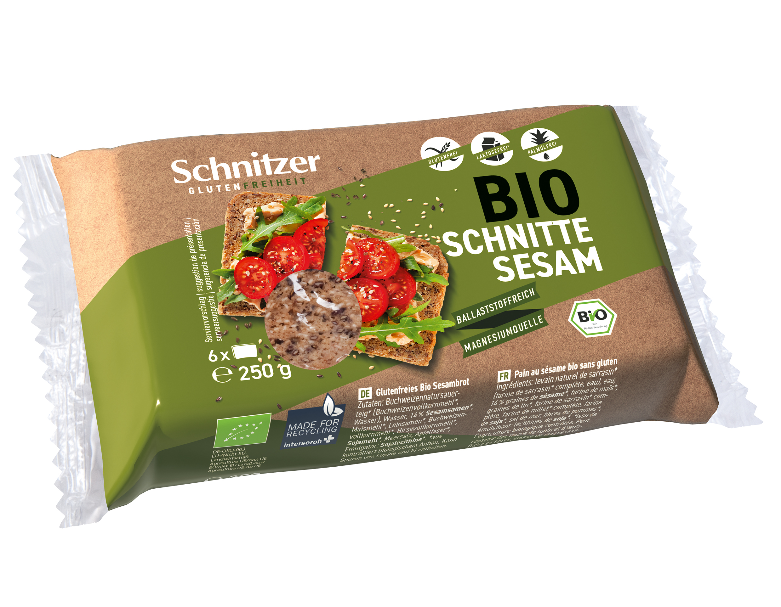 Schnitzer Bio pain au sésame en tranches