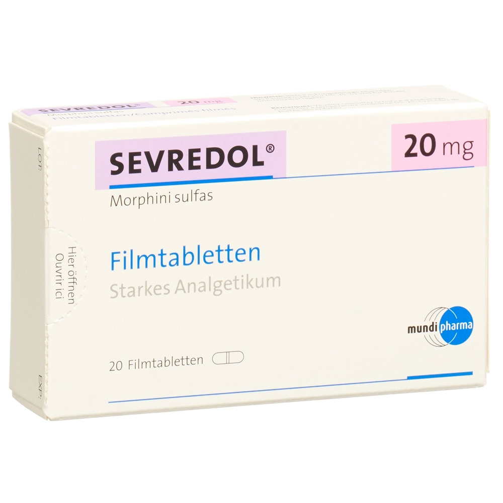 Sevredol cpr pell 20 mg blist 20 pce, image principale