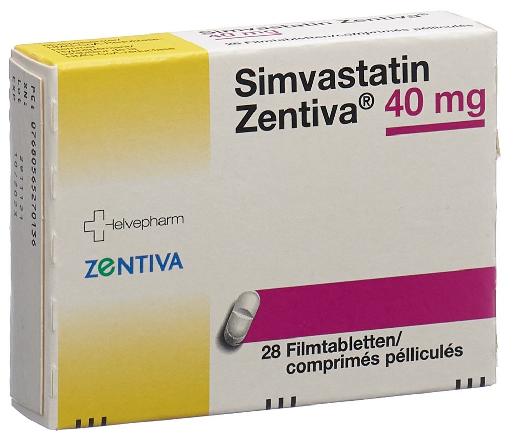 SIMVASTATINE Zentiva 40 mg, Hauptbild SIMVASTATINE Zentiva 40 mg, Hauptbild