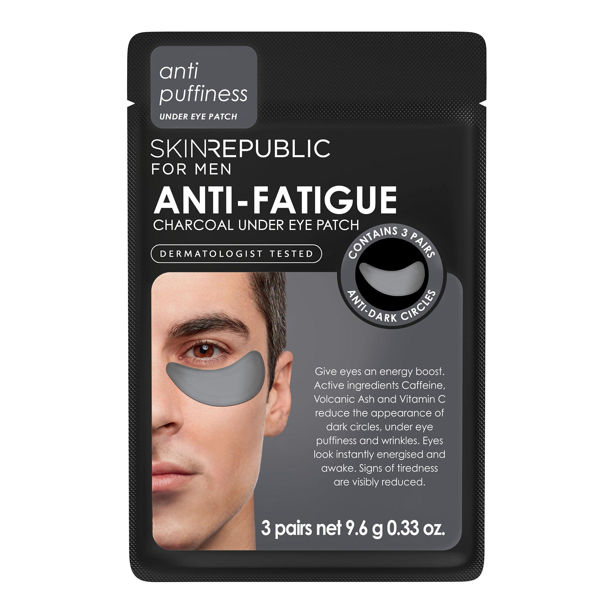SKIN REPUBLIC Men's Anti-Fatigue Charcoal Under Eye Patch, Hauptbild