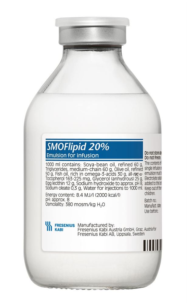 SMOFLIPID Inf Emuls 20 % 250ml Glasfl 10 Stk, Hauptbild