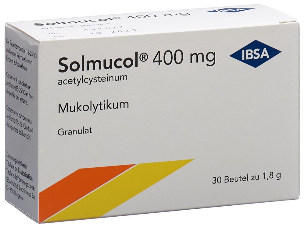 SOLMUCOL gran 400 mg sans sucre sach 1.8 g
