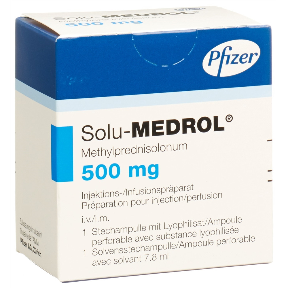 SOLU-MEDROL Trockensub 500 mg mit Solvens Durchstf 1 Stk, Hauptbild