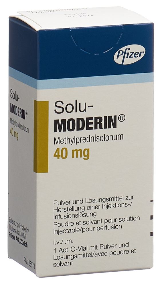 SOLU-MODERIN Trockensub 40 mg mit Solvens Act O Vial 1 Stk, Hauptbild