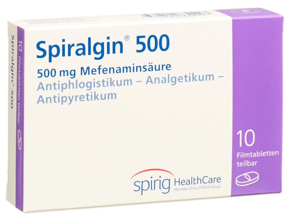 SPIRALGINE Filmtabl 500 mg Blist 10 Stk, Hauptbild