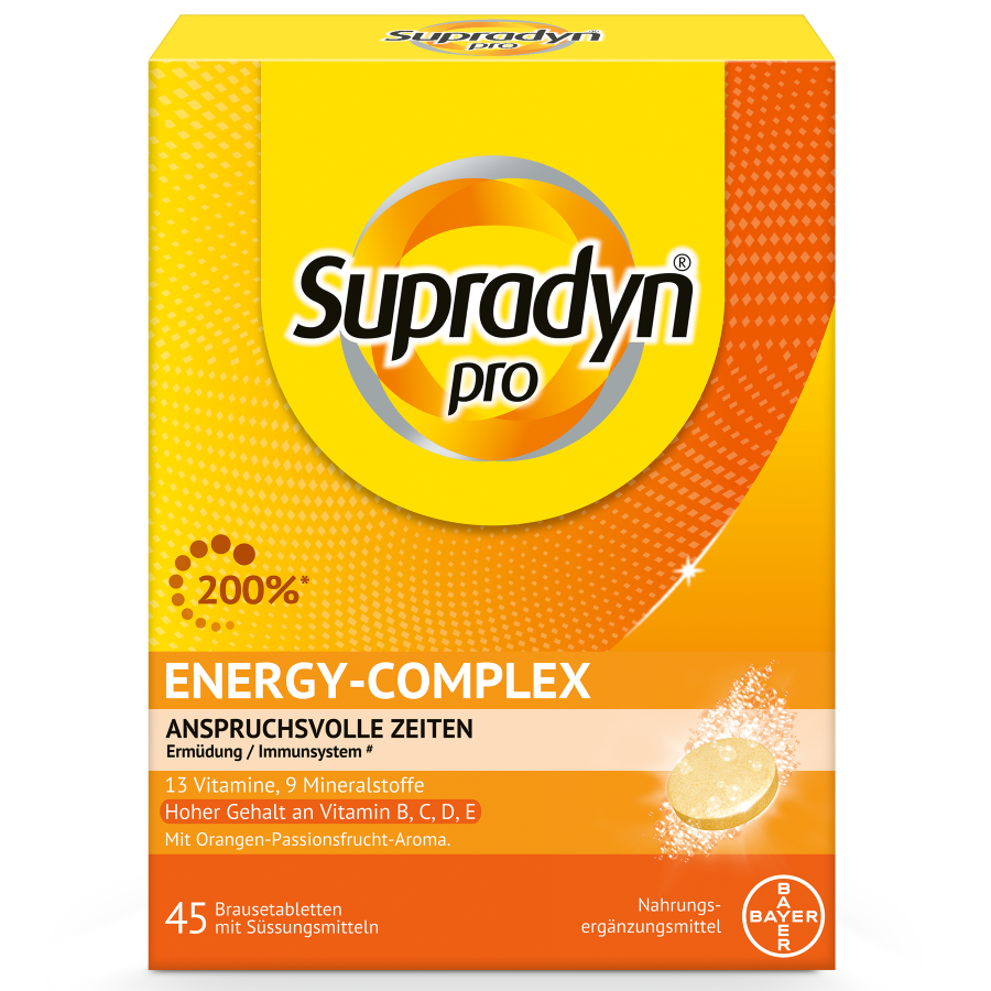 SUPRADYN pro energy-complex, 13 Vitamine,  9 Mineralstoffe. Für anspruchsvolle Zeiten
