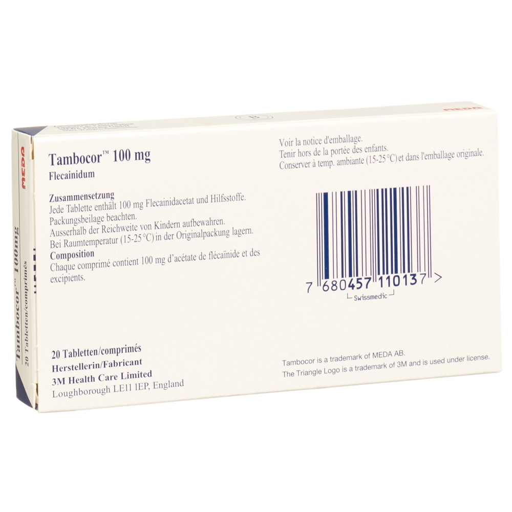 TAMBOCOR cpr 100 mg blist 20 pce, image 2 sur 2