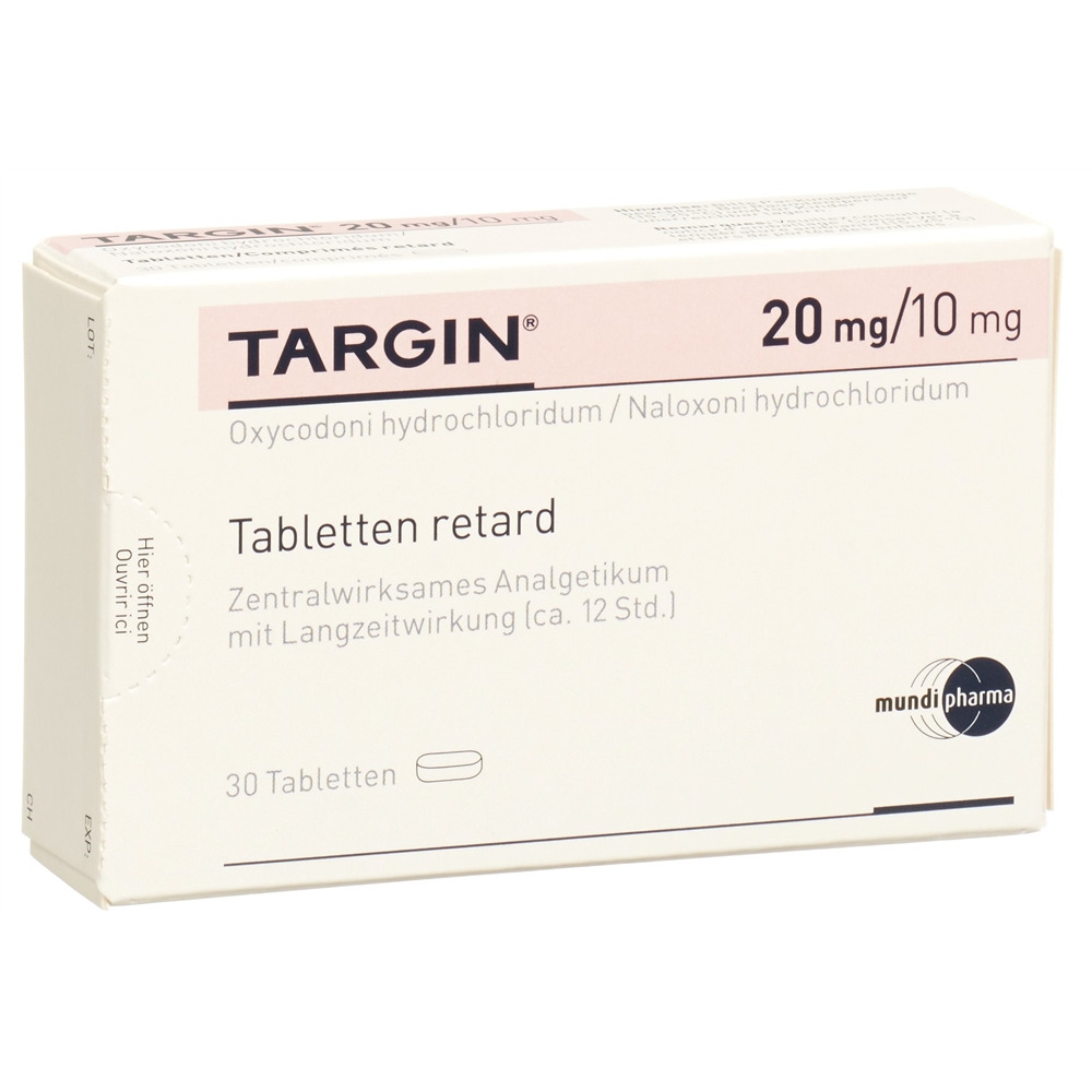 TARGIN cpr ret 20 mg/10 mg blist 30 pce, image principale