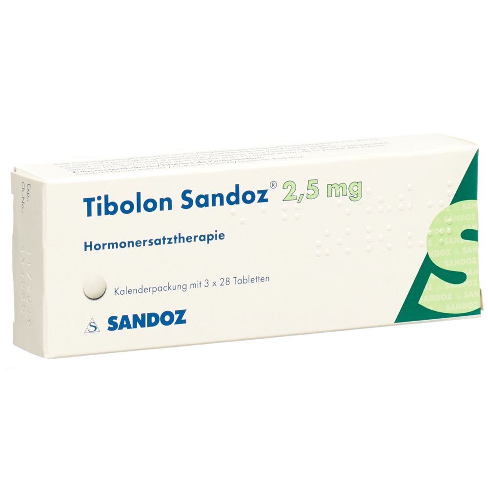 TIBOLONE Sandoz 2.5 mg, Hauptbild