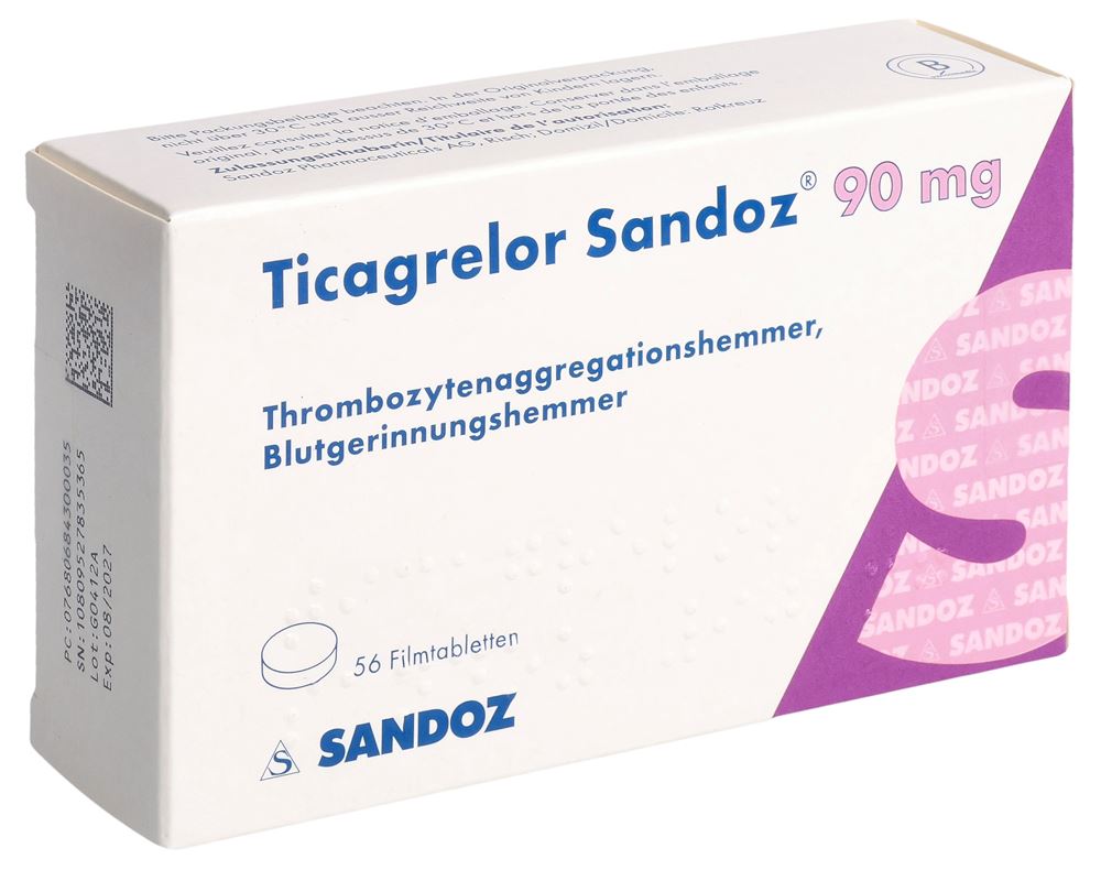TICAGRELOR Sandoz 90 mg, Hauptbild TICAGRELOR Sandoz 90 mg, Hauptbild