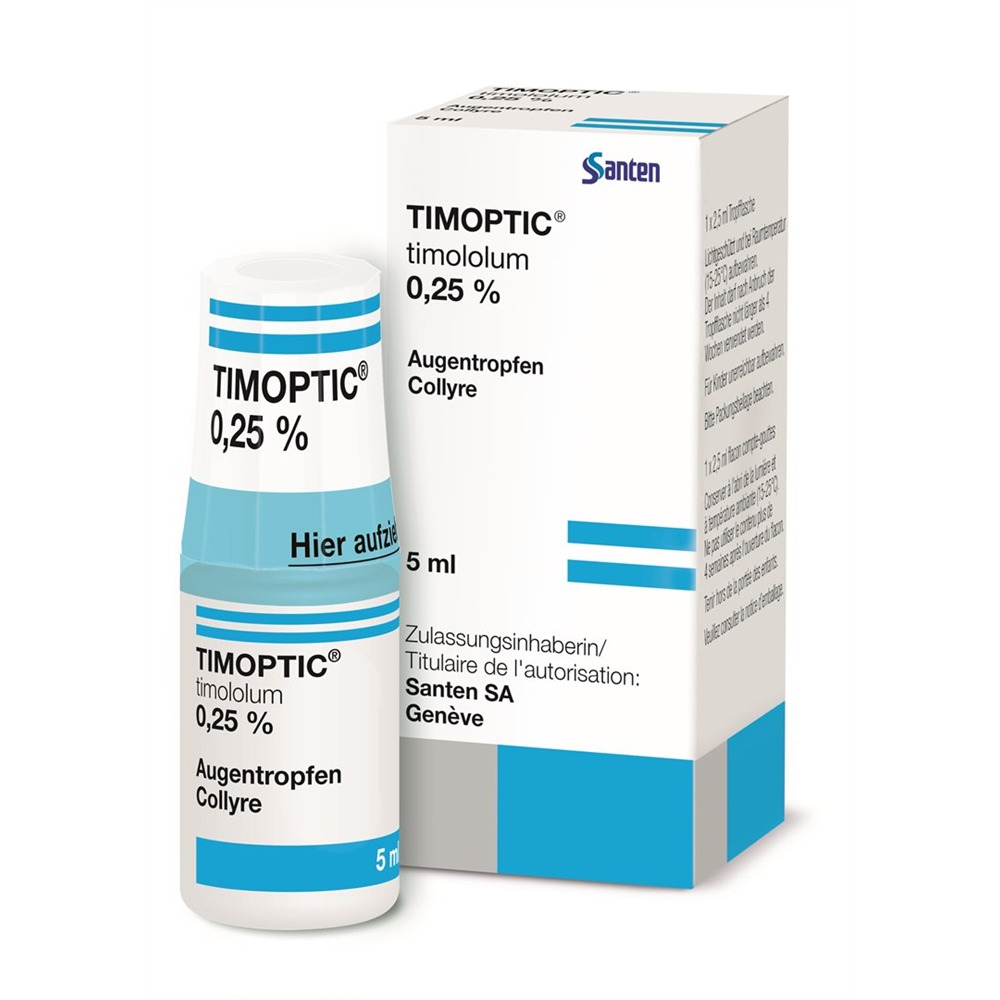 TIMOPTIC Gtt Opht 0.25 % Fl 5 ml, Hauptbild