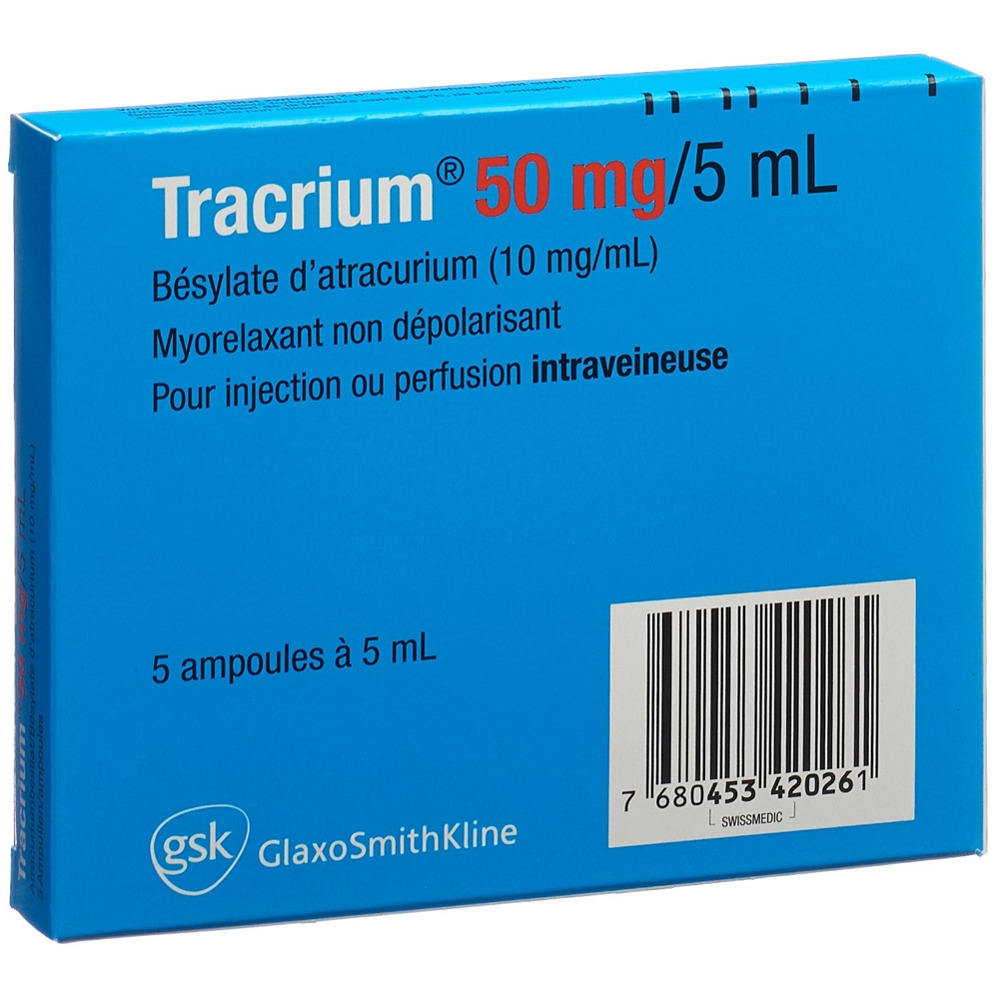 Tracrium Inj Lös 50 mg/5ml Amp 5 ml, Bild 2 von 2