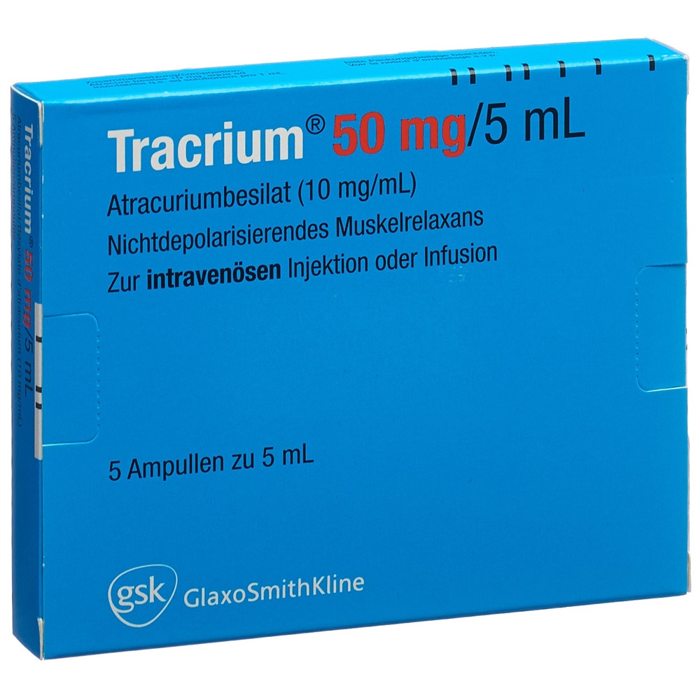 Tracrium Inj Lös 50 mg/5ml Amp 5 ml, Hauptbild