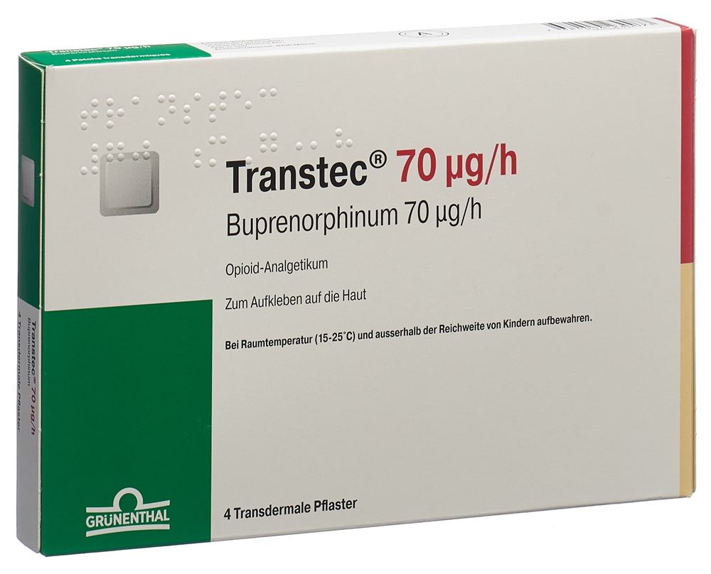 TRANSTEC patchs mat 70 mcg/h sach 4 pce