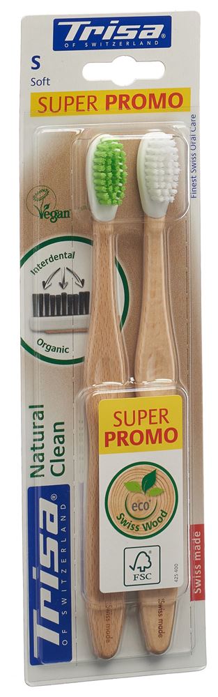 TRISA Natural Clean brosse à dents en bois