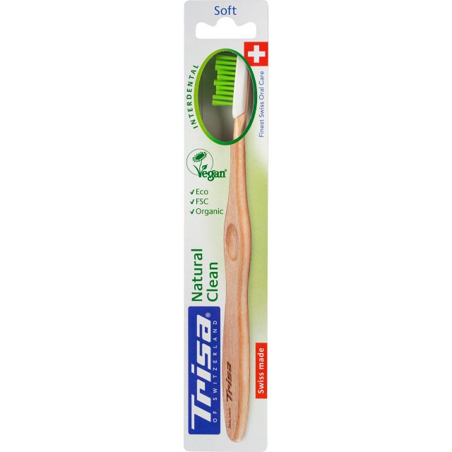 TRISA Natural Clean brosse à dents en bois