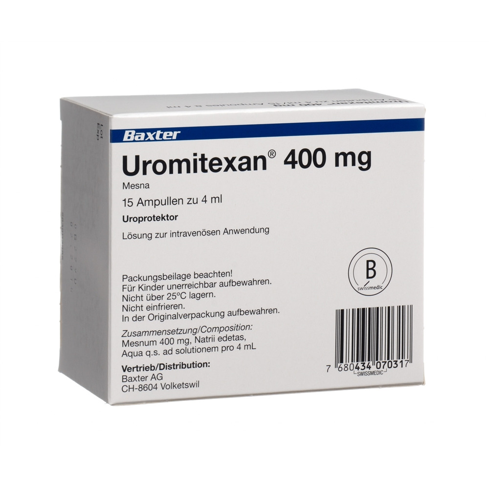 UROMITEXAN Inj Lös 400 mg/4ml Amp 4 ml, Hauptbild