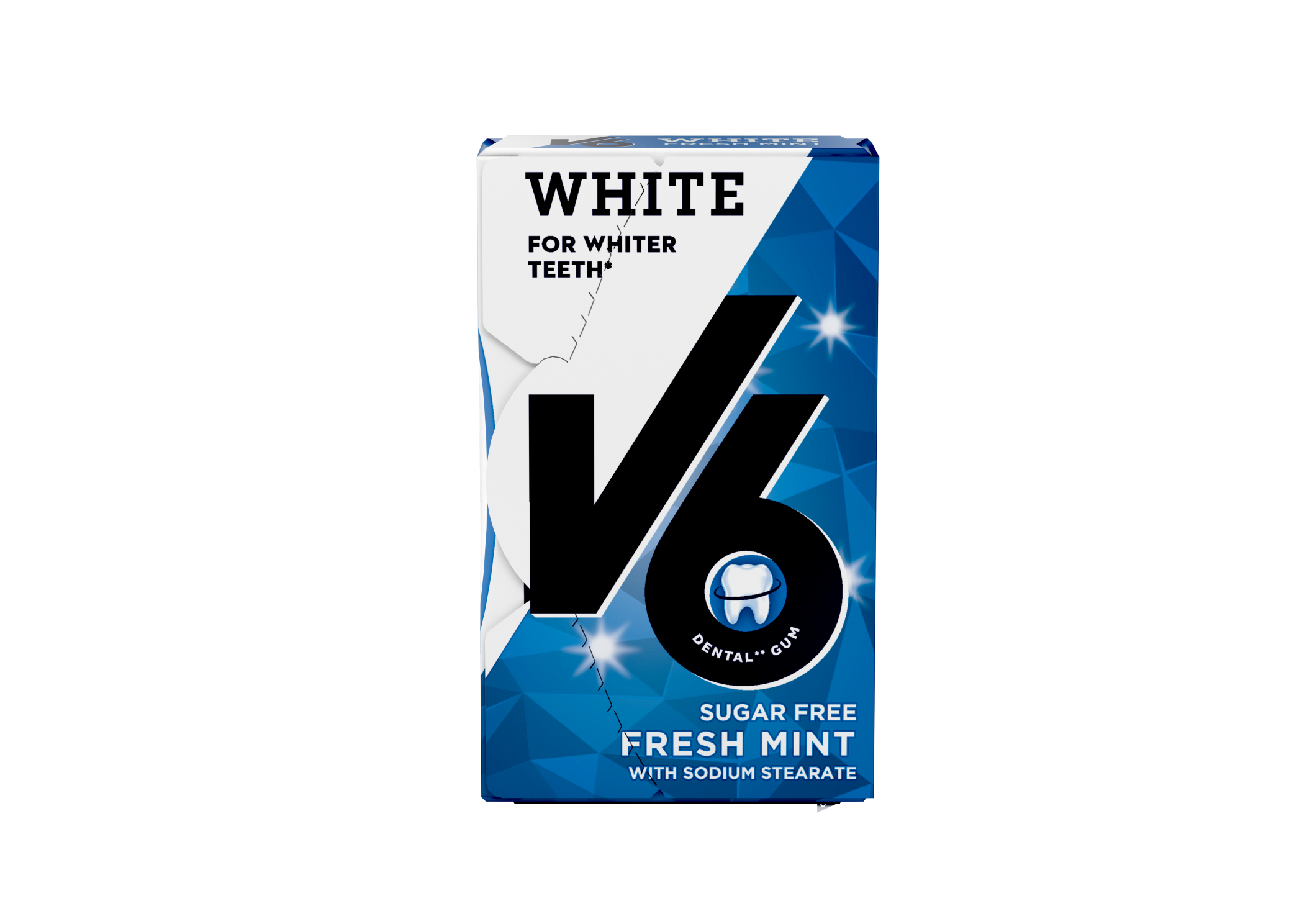 V6 White chewing gum