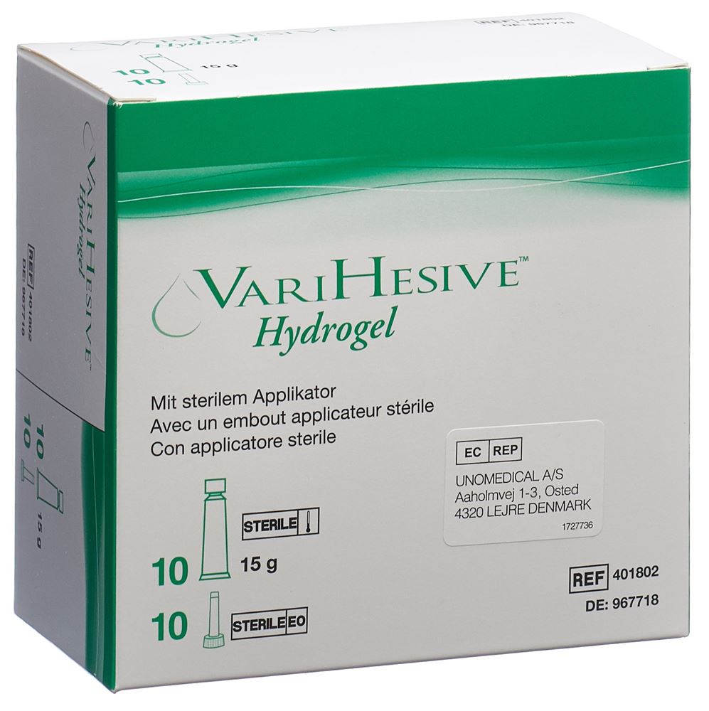 Varihesive Hydrogel mit Applikator