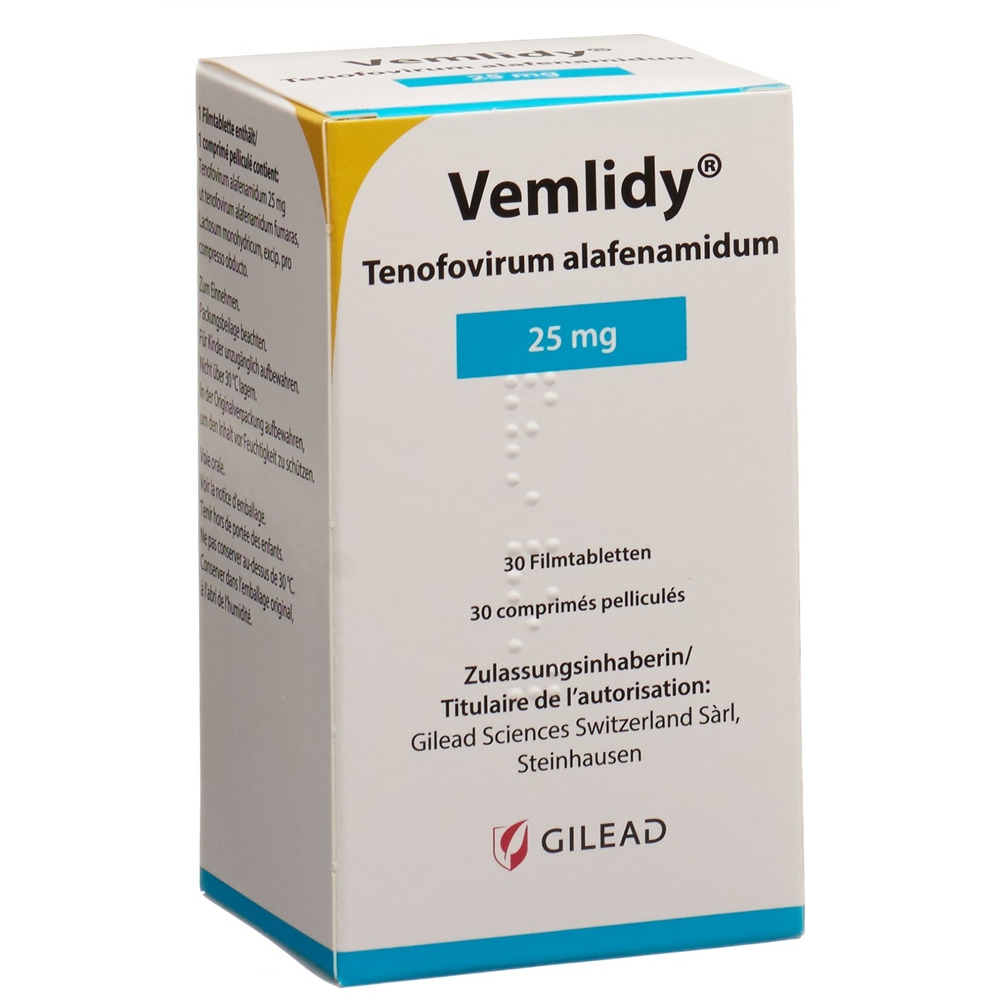 VEMLIDY cpr pell 25 mg bte 30 pce, image principale