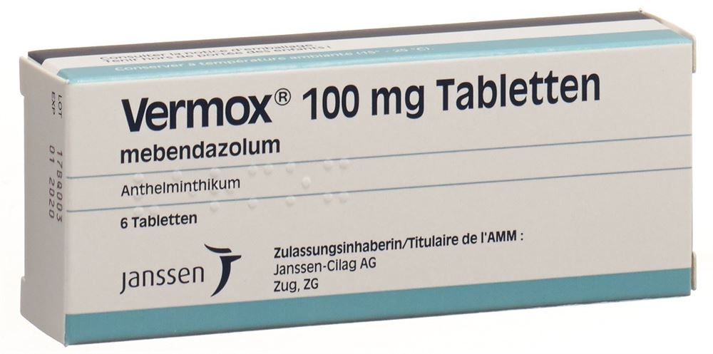 VERMOX Tabl 100 mg Blist 6 Stk