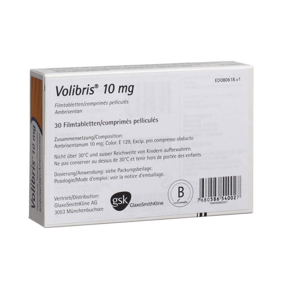 Volibris cpr pell 10 mg blist 30 pce, image 2 sur 2