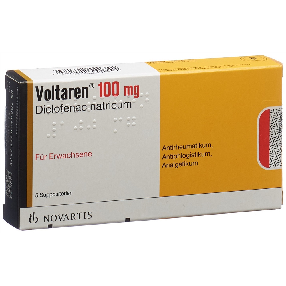 Voltaren Supp 100 mg Erw 5 Stk, Hauptbild