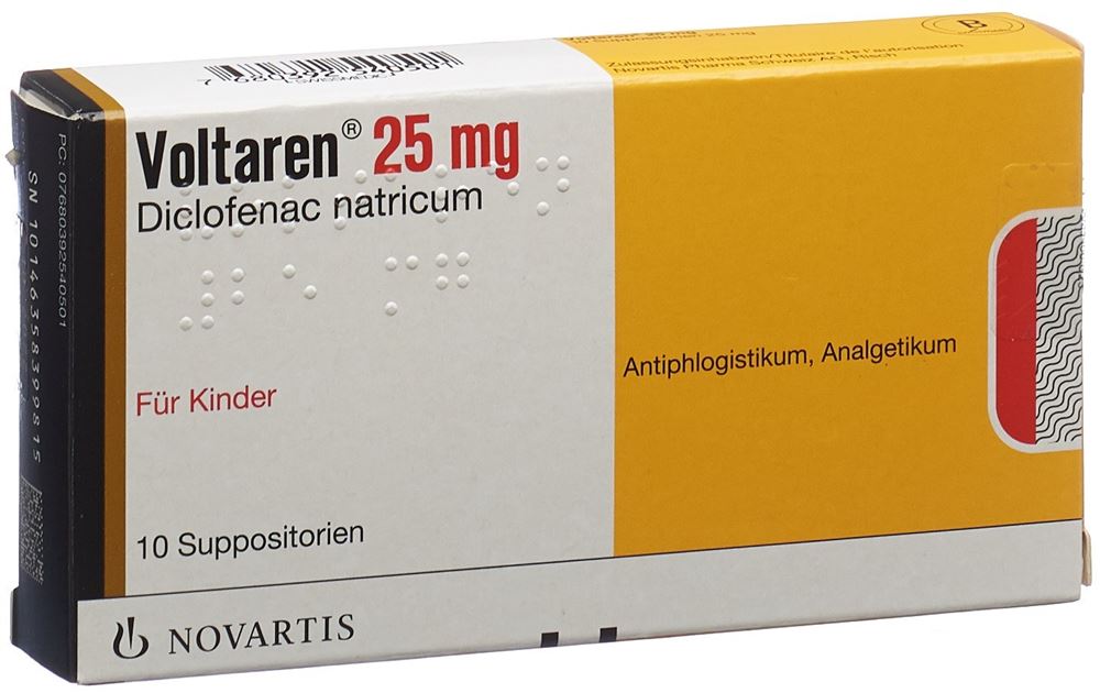 Voltaren Supp 25 mg Kind 10 Stk, Hauptbild