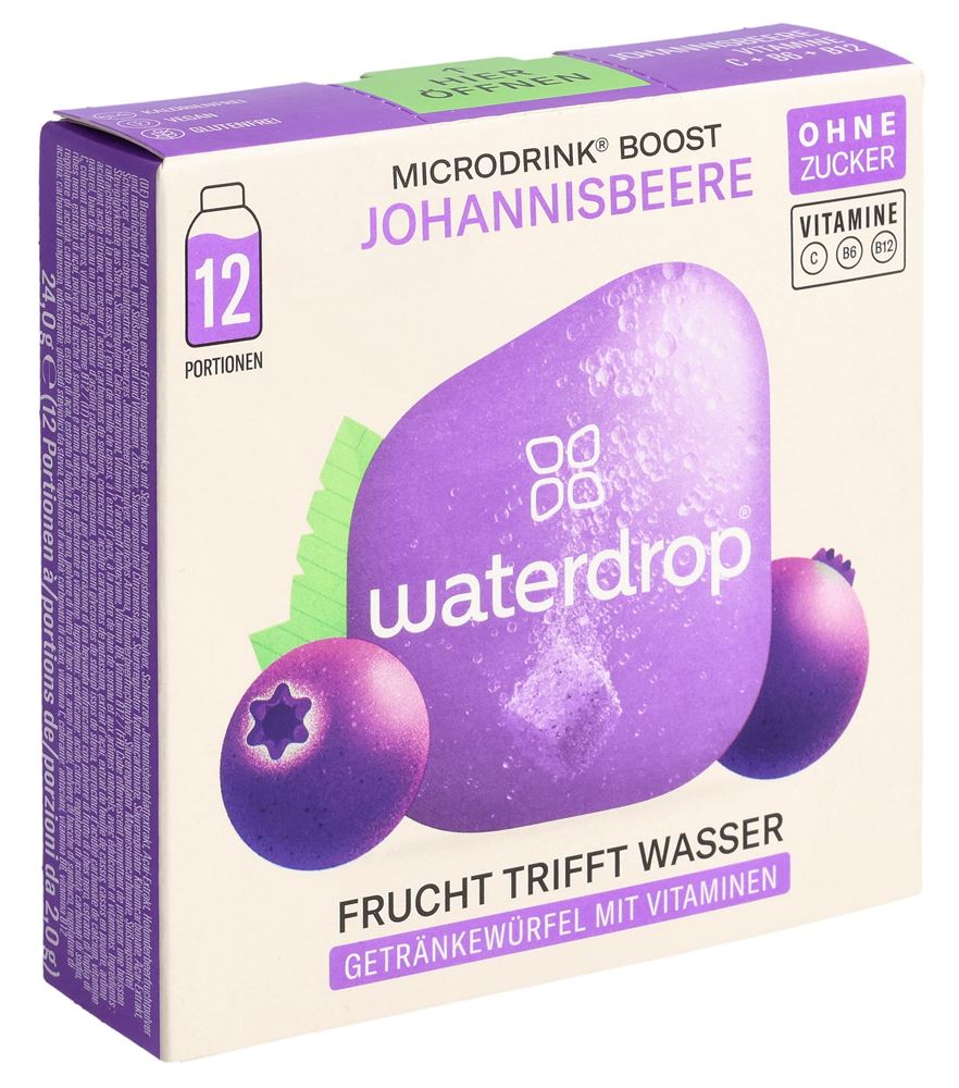 WATERDROP Johannisbeere ohne Zucker Box 24 g, Hauptbild