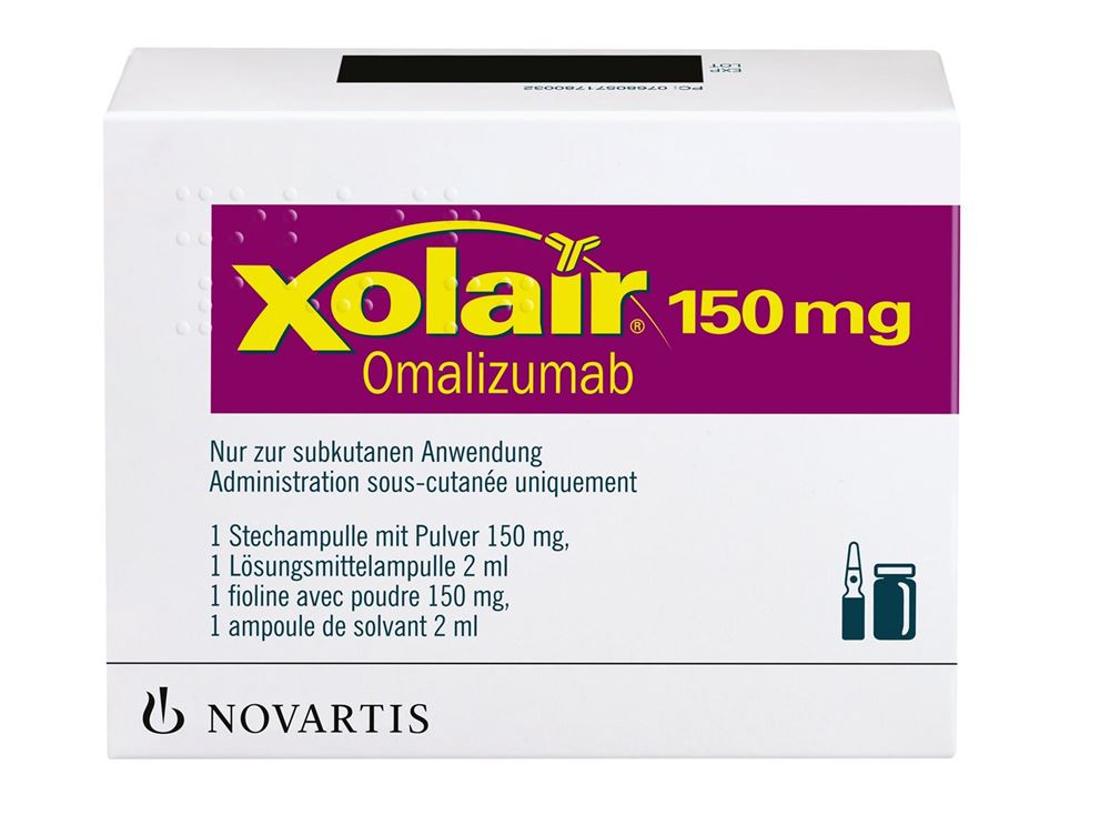 XOLAIR subst sèche 150 mg avec solvant flac 1 pce, image principale