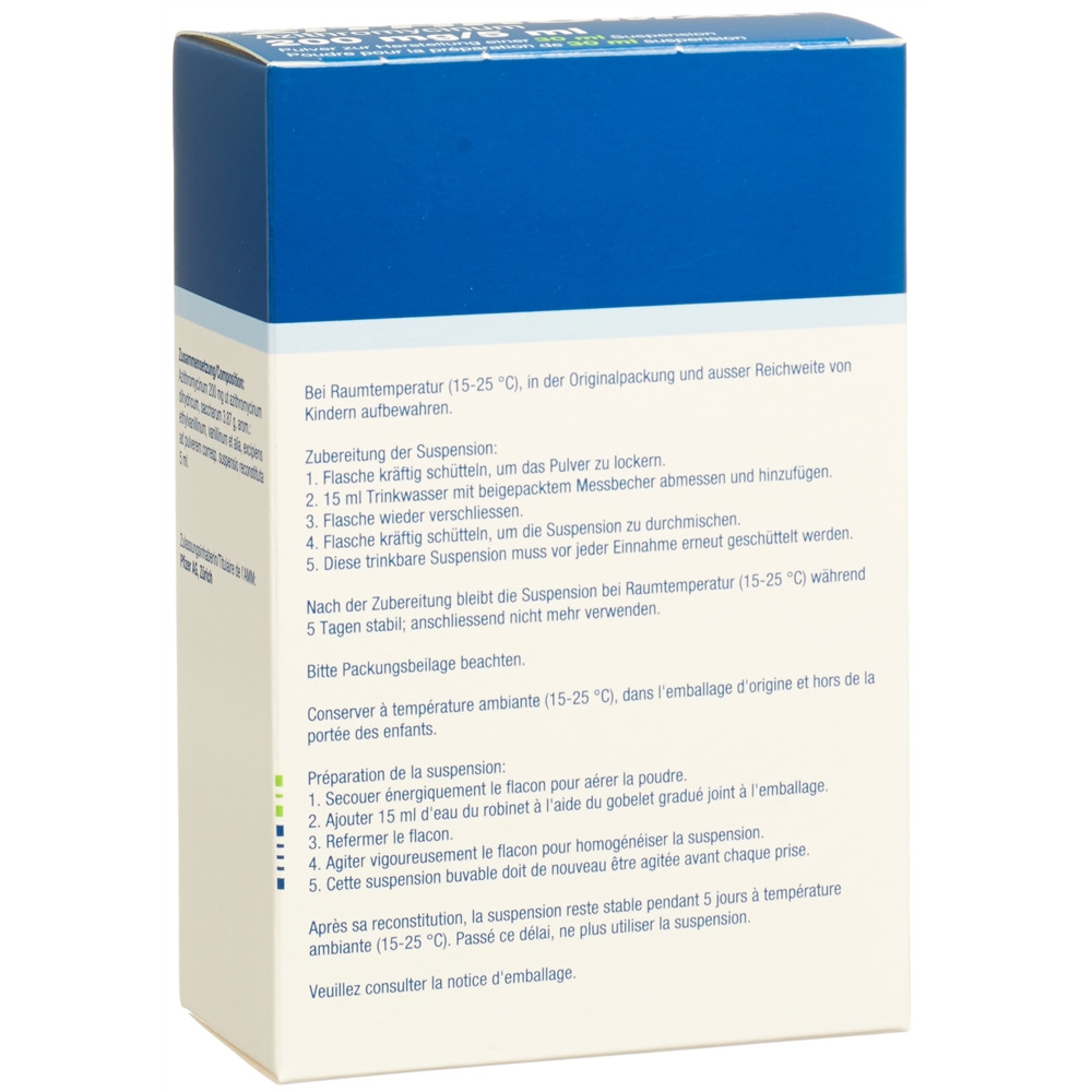 ZITHROMAX pdr 200 mg/5ml pour la préparation d’une suspension fl 30 ml, image 2 sur 2
